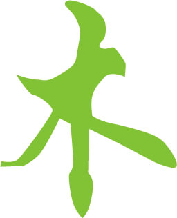 Chinees karakter voor het hout element Wellness-Esthetiek Nele Bekegem